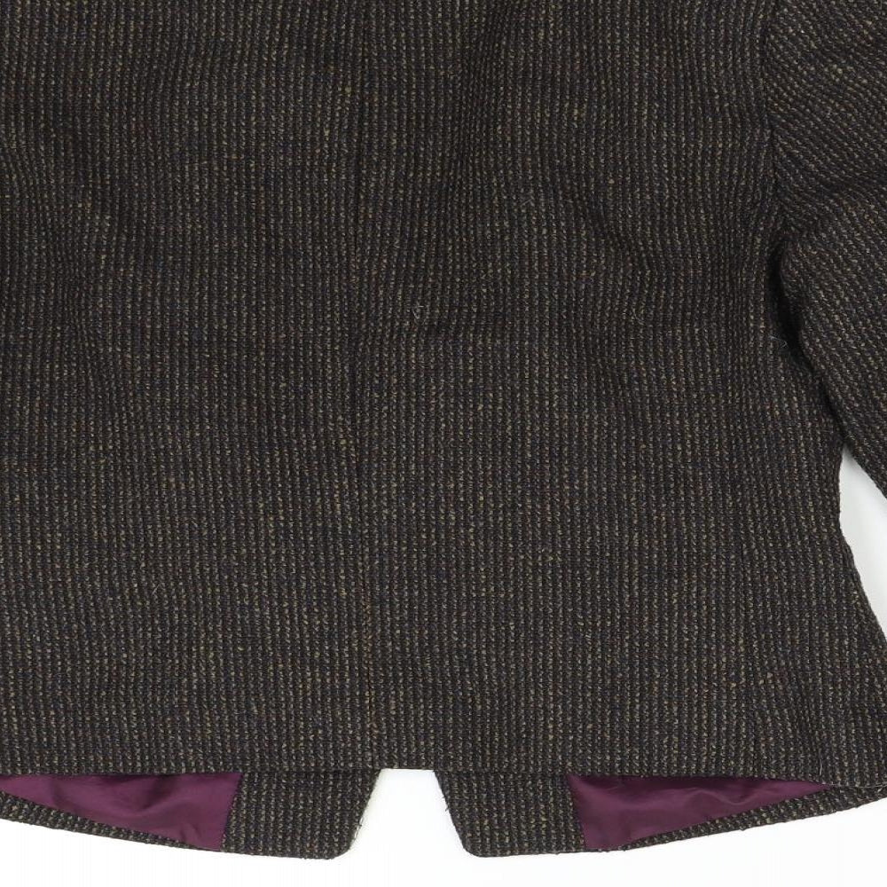 New Look Womens Multicoloured Tweed Jacket Blazer Size 10