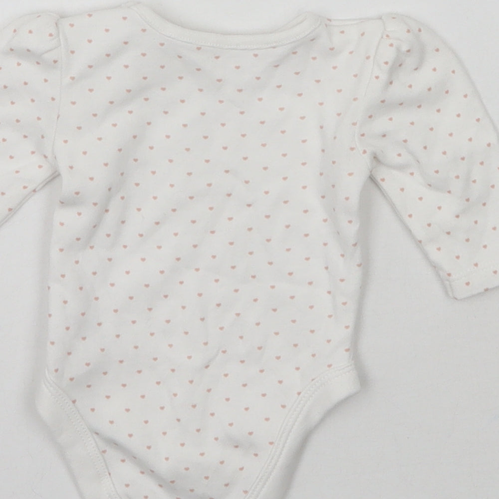 George Girls White Polka Dot Babygrow One-Piece Size Newborn