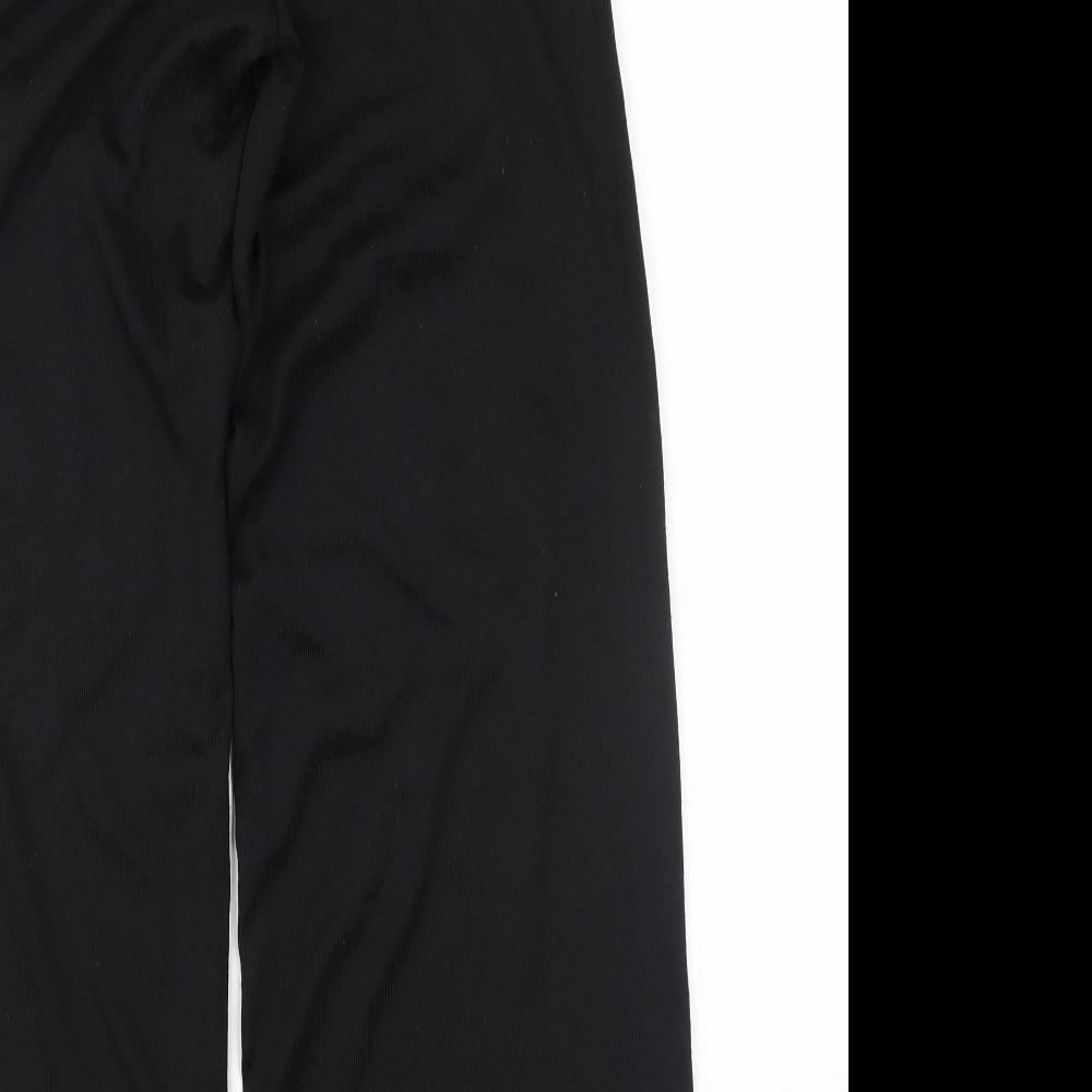 PRETTYLITTLETHING Womens Black Trousers Size 10 L27 in