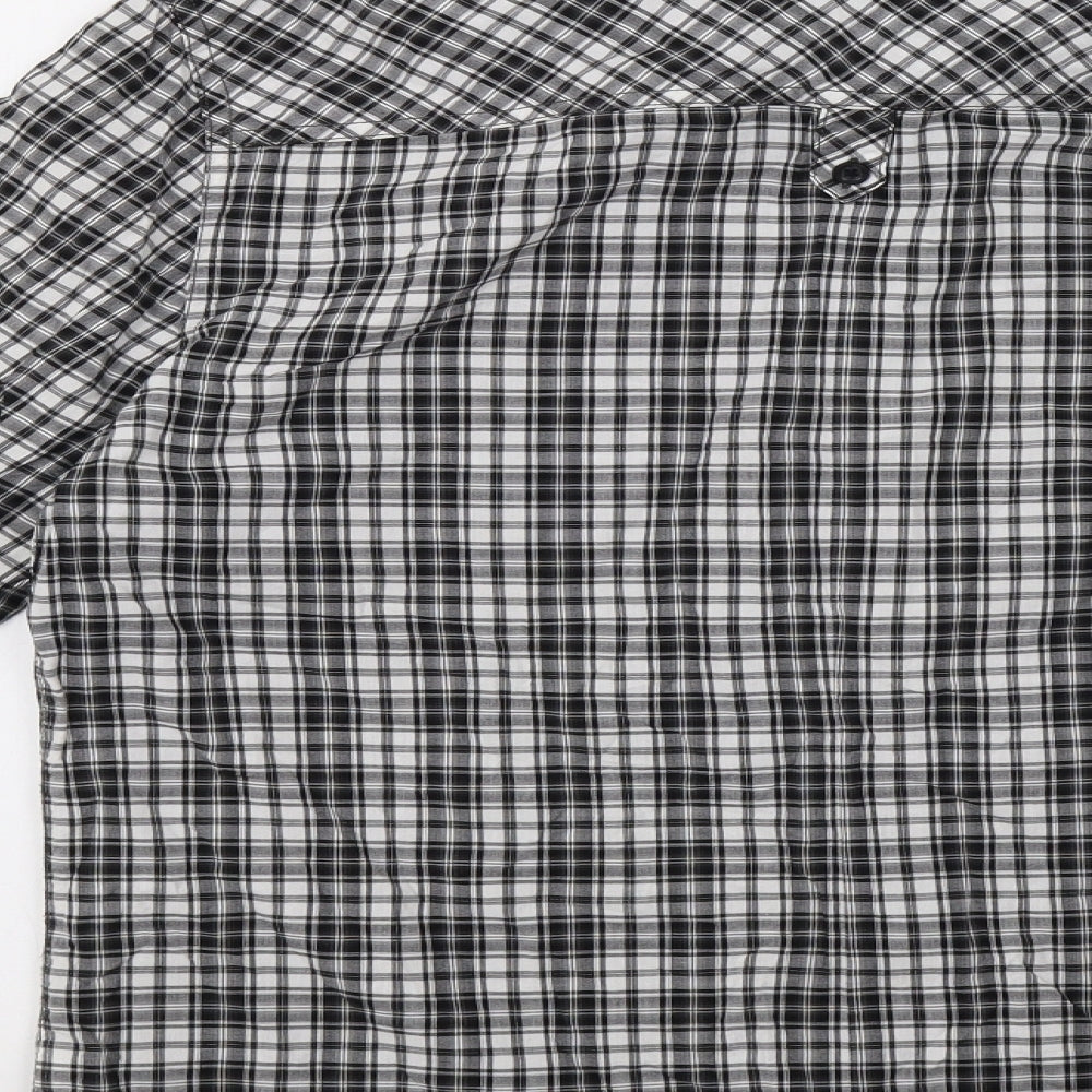 H&M Mens Black Check Button-Up Size L