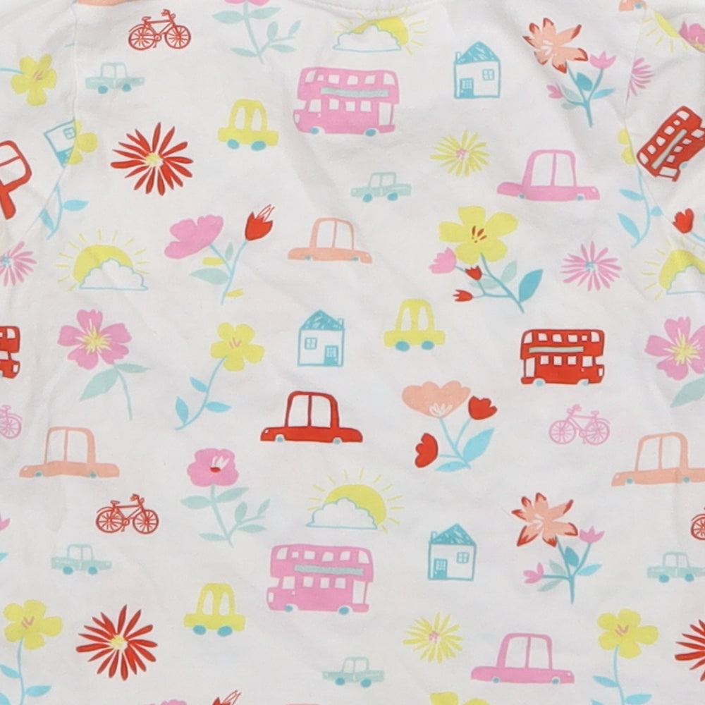 George Girls White Floral Basic T-Shirt Size 18-24 Months