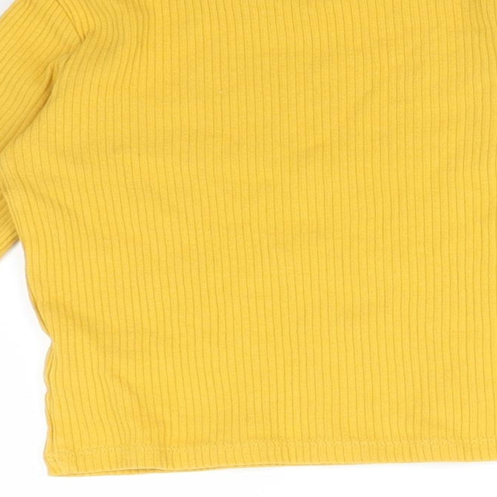 F&F Girls Yellow Striped Basic T-Shirt Size 2-3 Years
