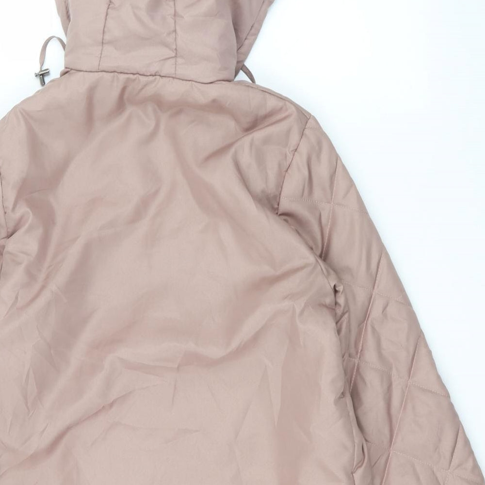 anne de lancay Womens Pink Parka Coat Size S