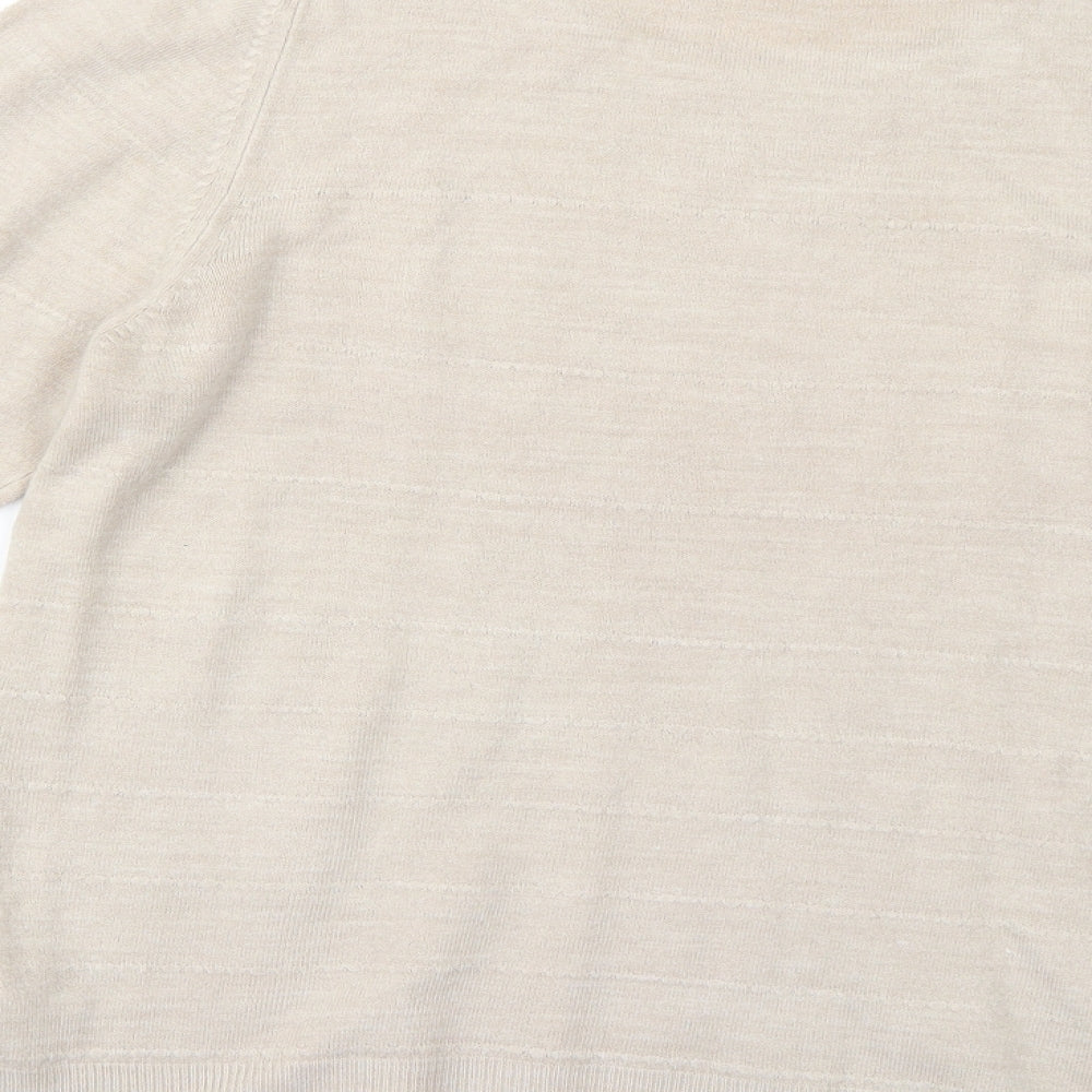 Marks and Spencer Womens Beige Pullover Jumper Size 14
