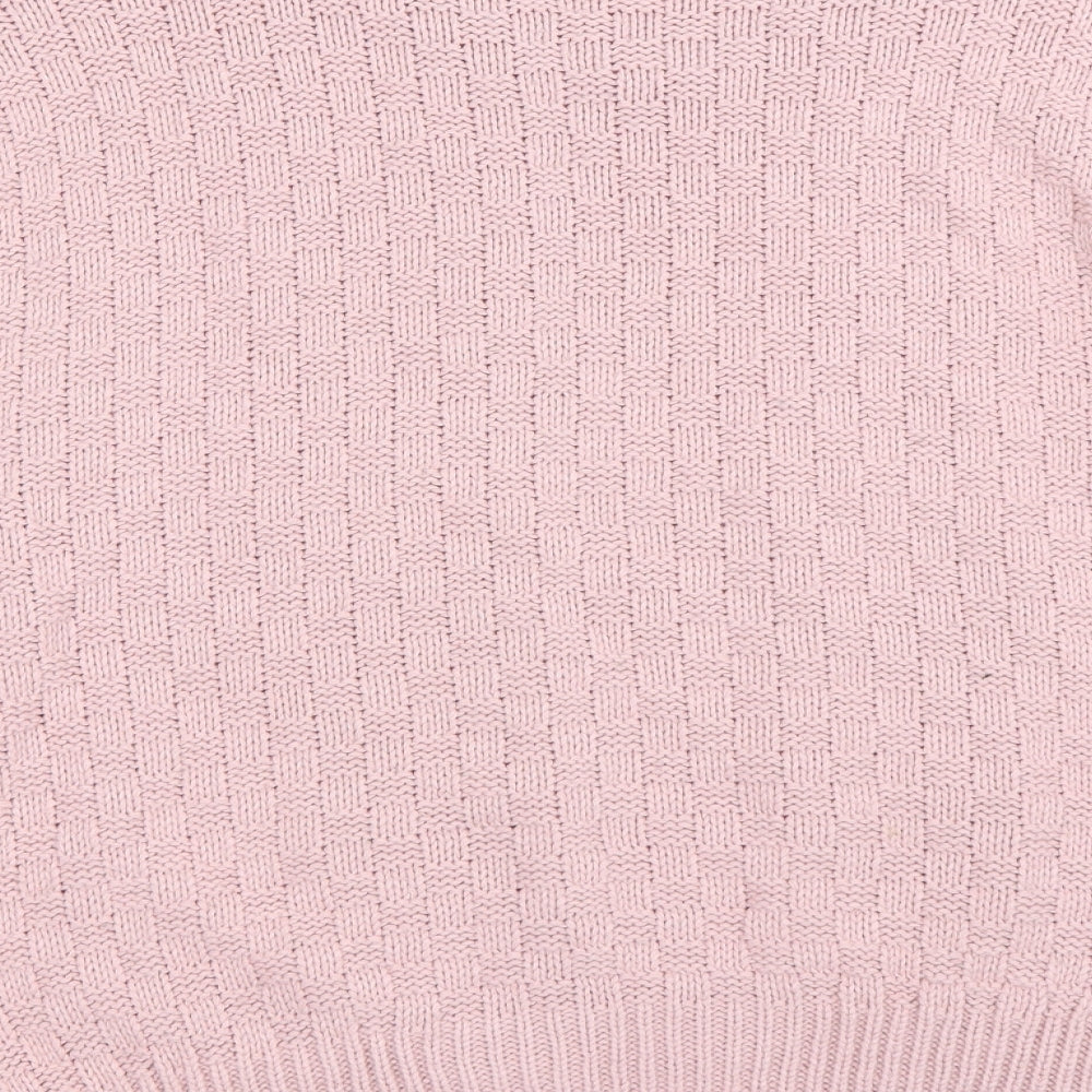 be jealous Womens Pink Check Pullover Jumper Size XL