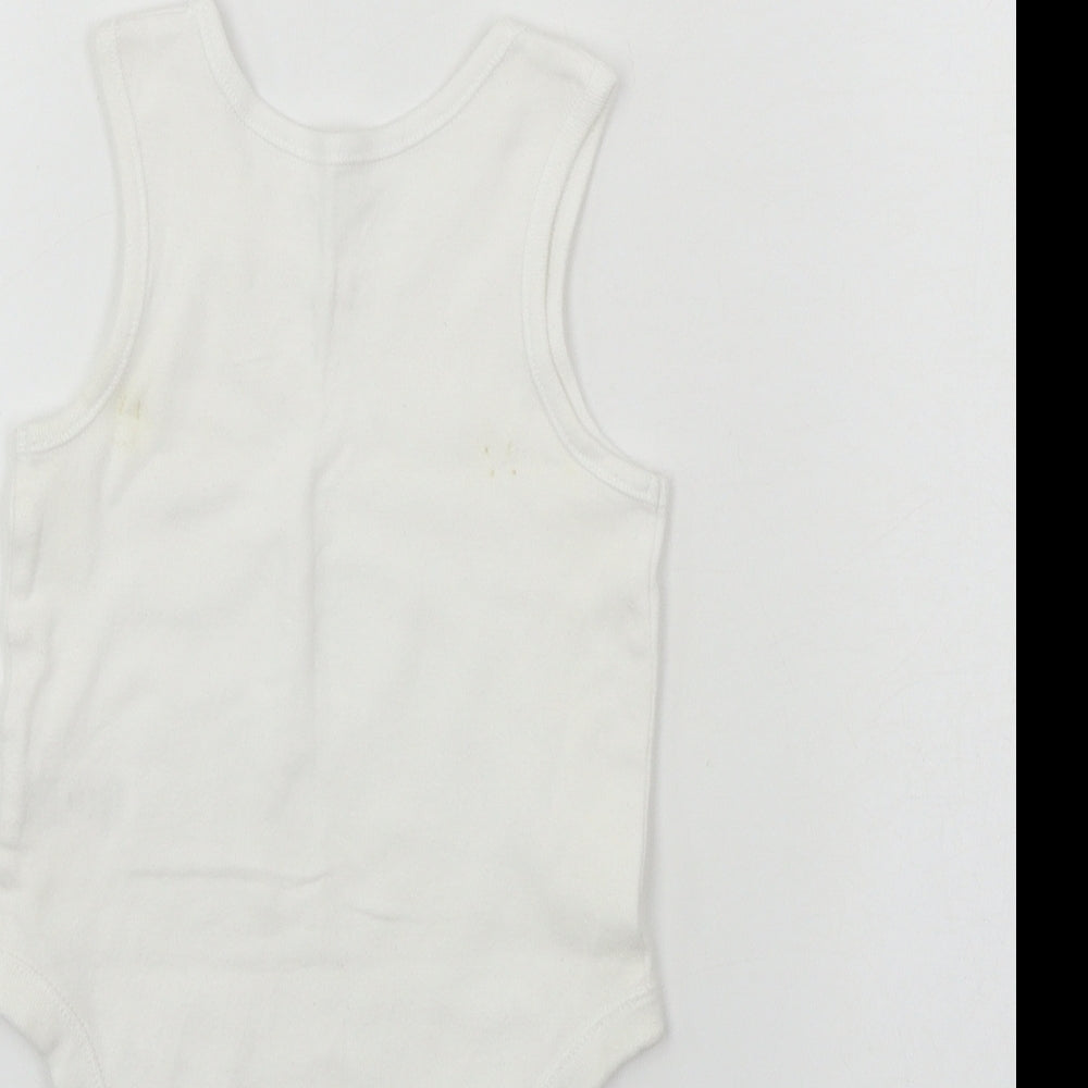F&F Boys White Babygrow One-Piece Size 9-12 Months