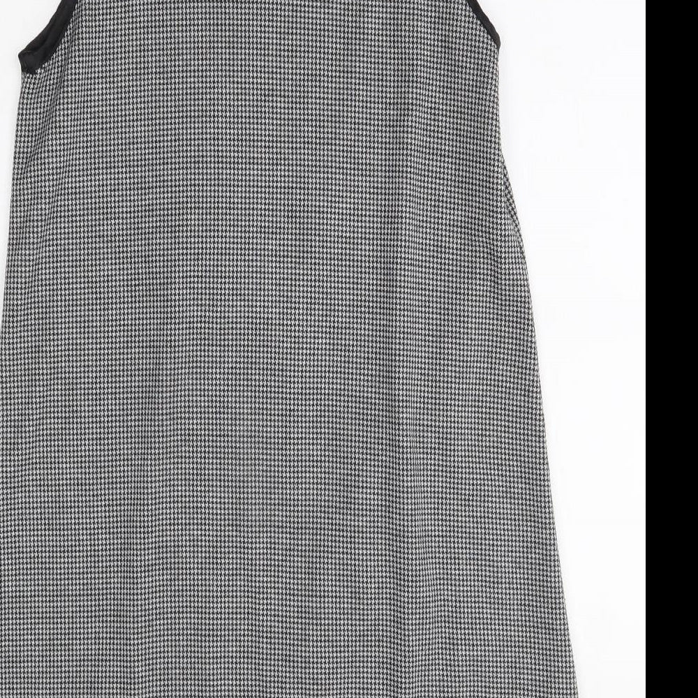 heel Womens Grey Check A-Line Size M