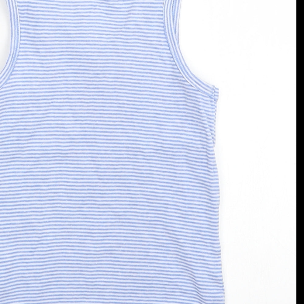 F&F Boys Blue Striped Basic Tank Size 6-7 Years