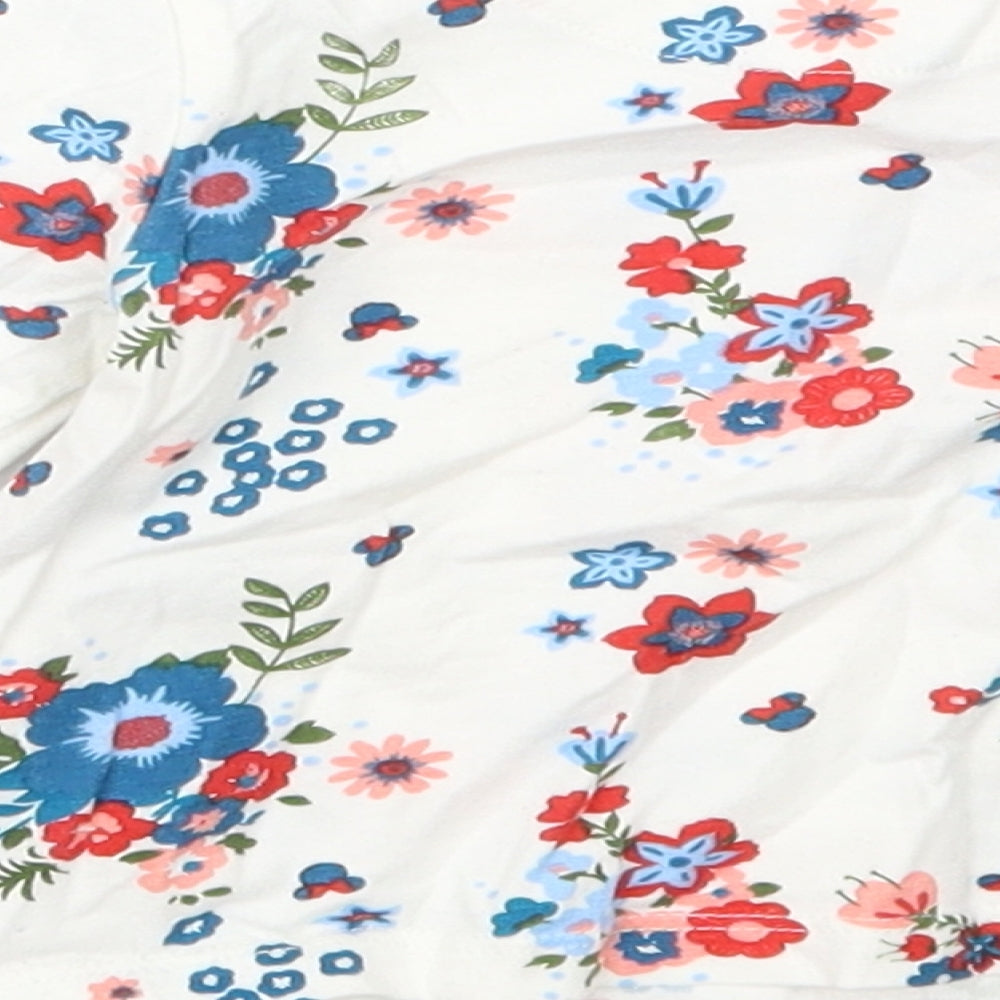 Disney Baby Girls White Floral Basic T-Shirt Size 6-9 Months - Minnie Mouse
