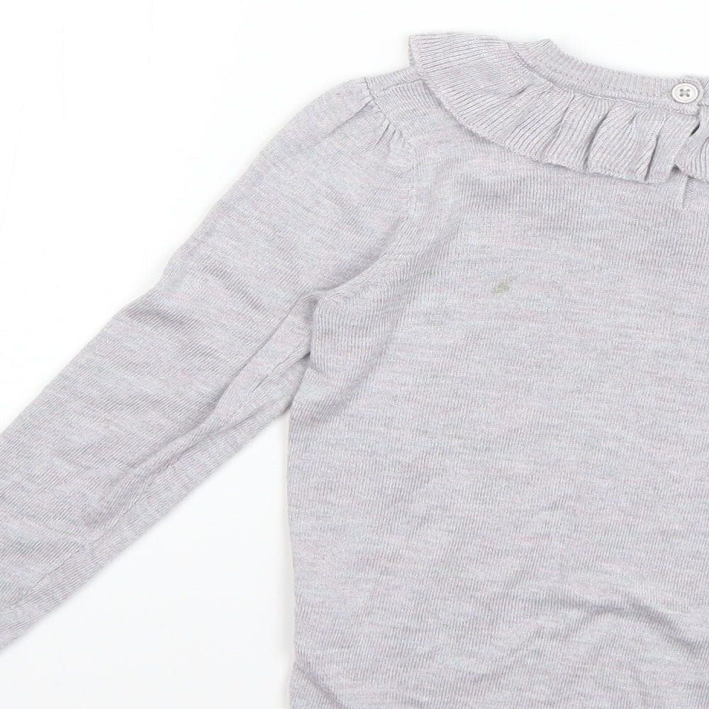 NEXT Girls Grey Basic T-Shirt Size 5-6 Years