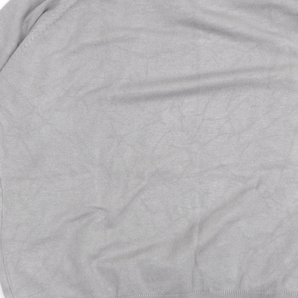 BASSINI Womens Grey Basic T-Shirt Size M