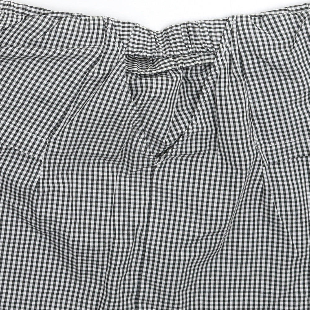 Topshop Womens Grey Check Basic Blouse Size 8