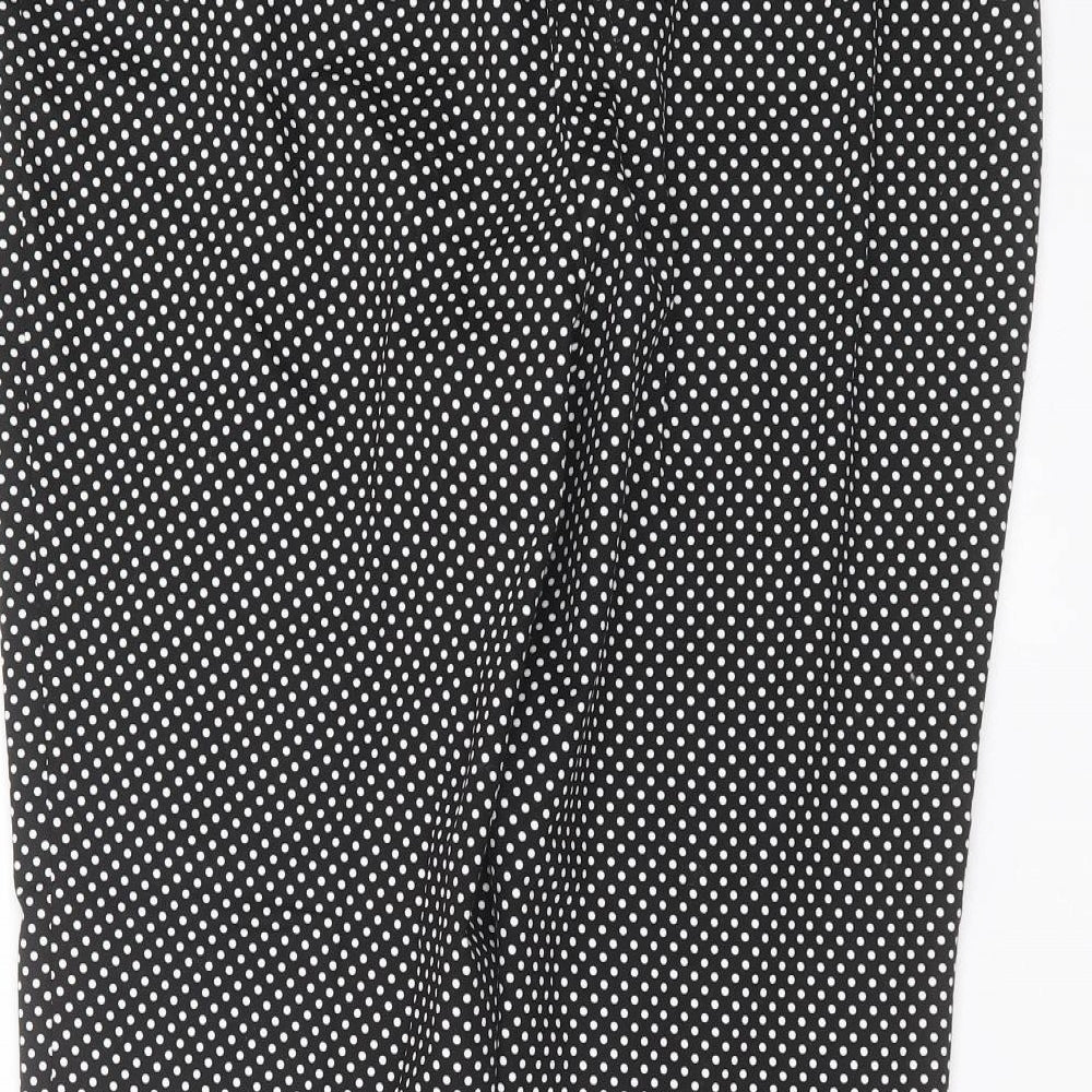 Debenhams Womens Black Polka Dot Trousers Size 16 L25 in