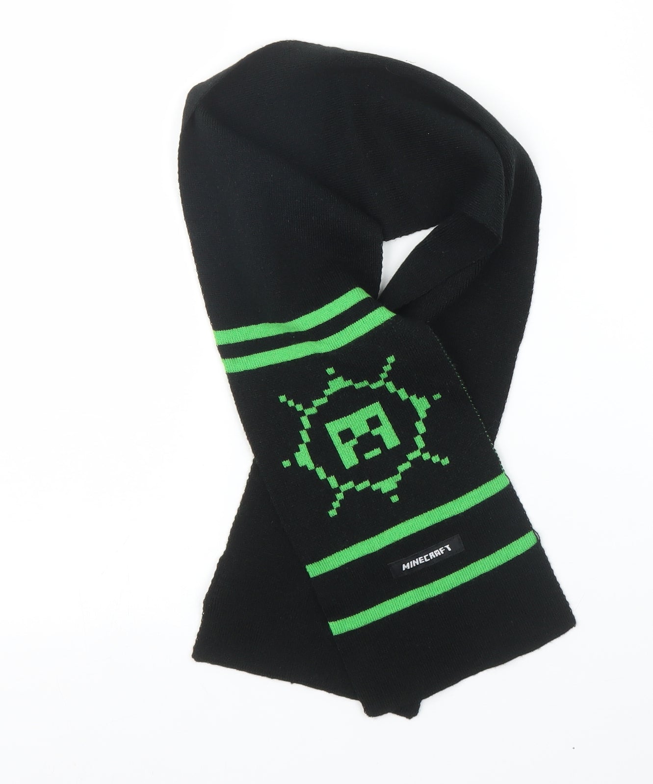 Primark Boys Black Plaids & Checks Scarf One Size - Minecraft