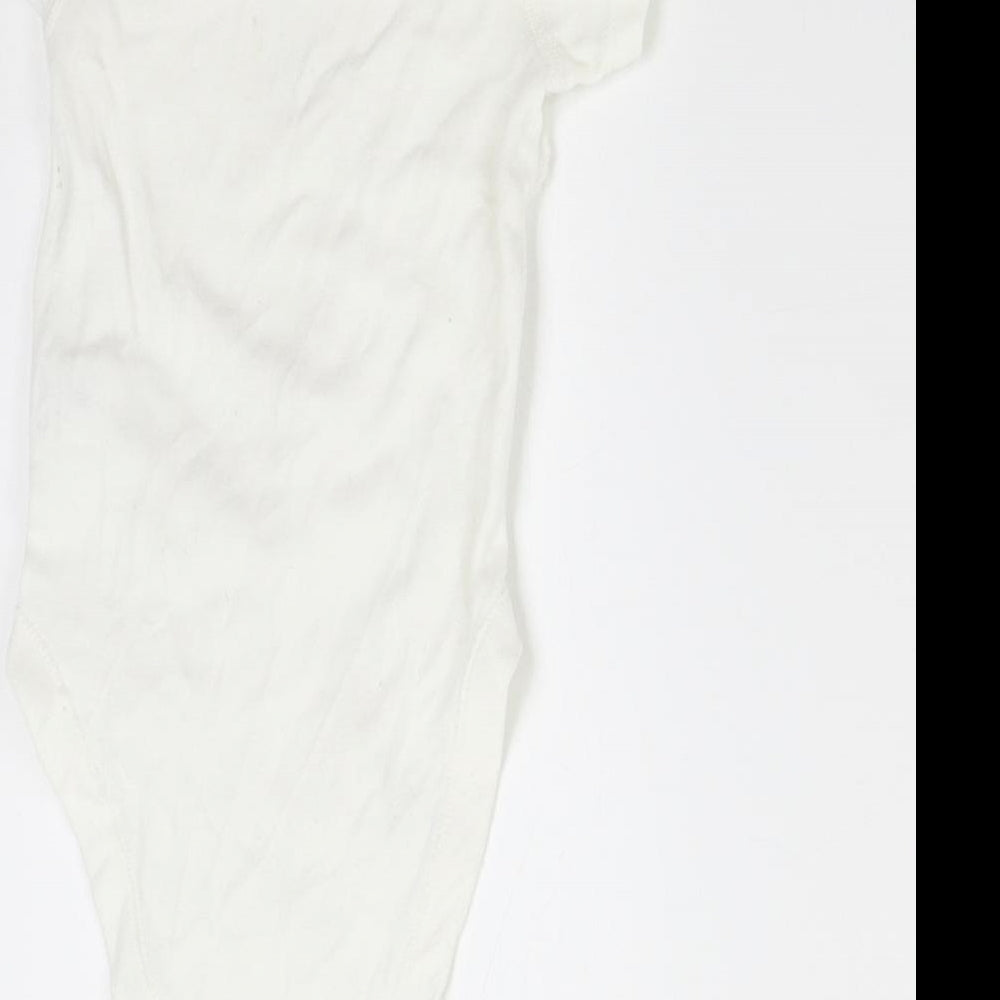 M&S Baby White Babygrow One-Piece Size 6-9 Months - Saturday