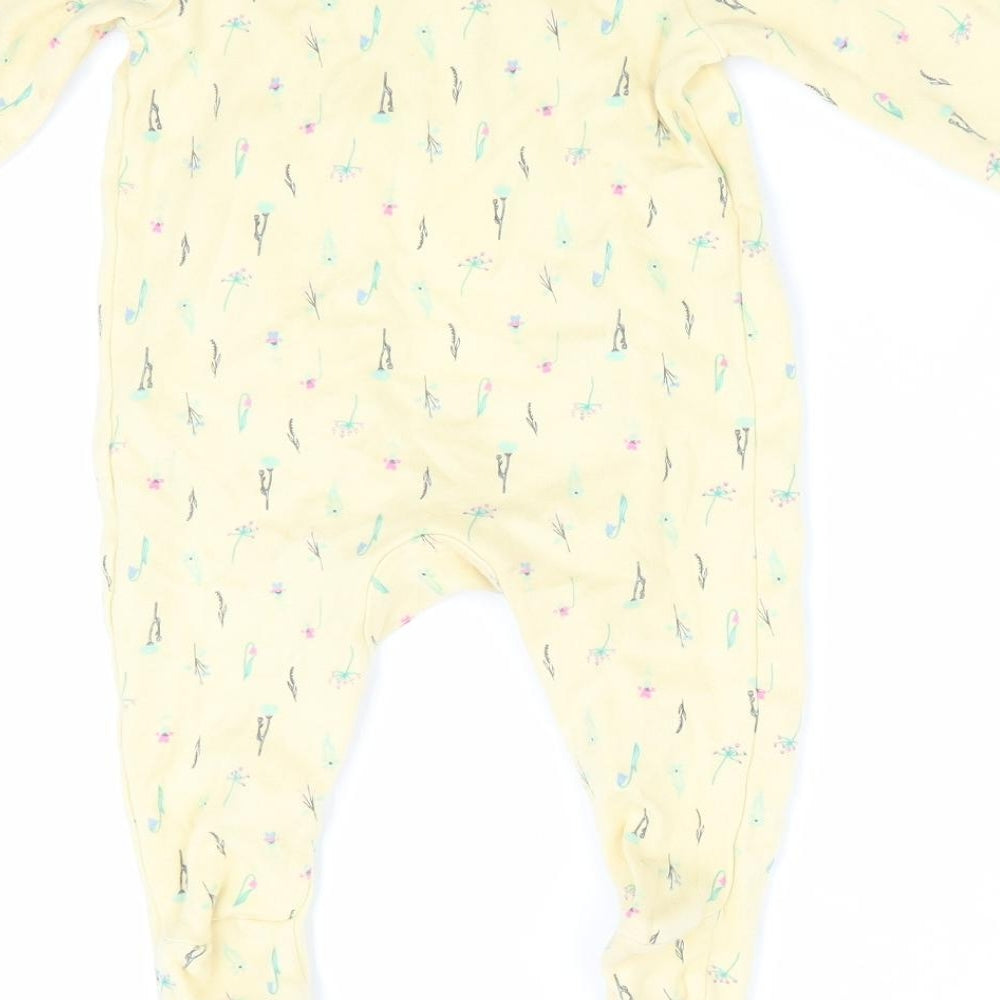 Fred & Flo Girls Yellow Floral Babygrow One-Piece Size 3-6 Months