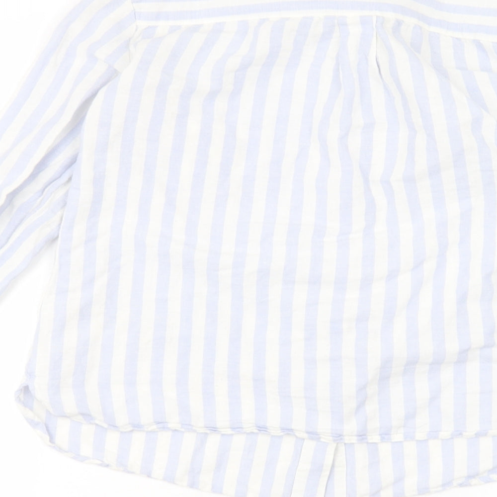 Dorothy Perkins Womens White Striped Basic Button-Up Size 10