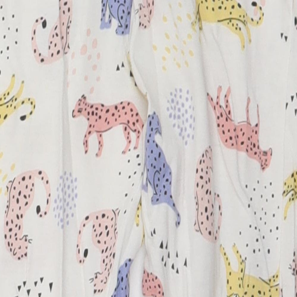 F&F Girls White Animal Print Pyjama Pants Size 2-3 Years - Cats