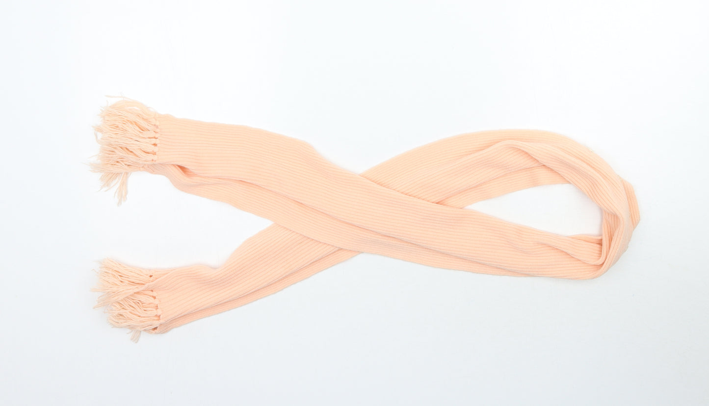 Preworn Womens Orange Knit Scarf - Peach colour