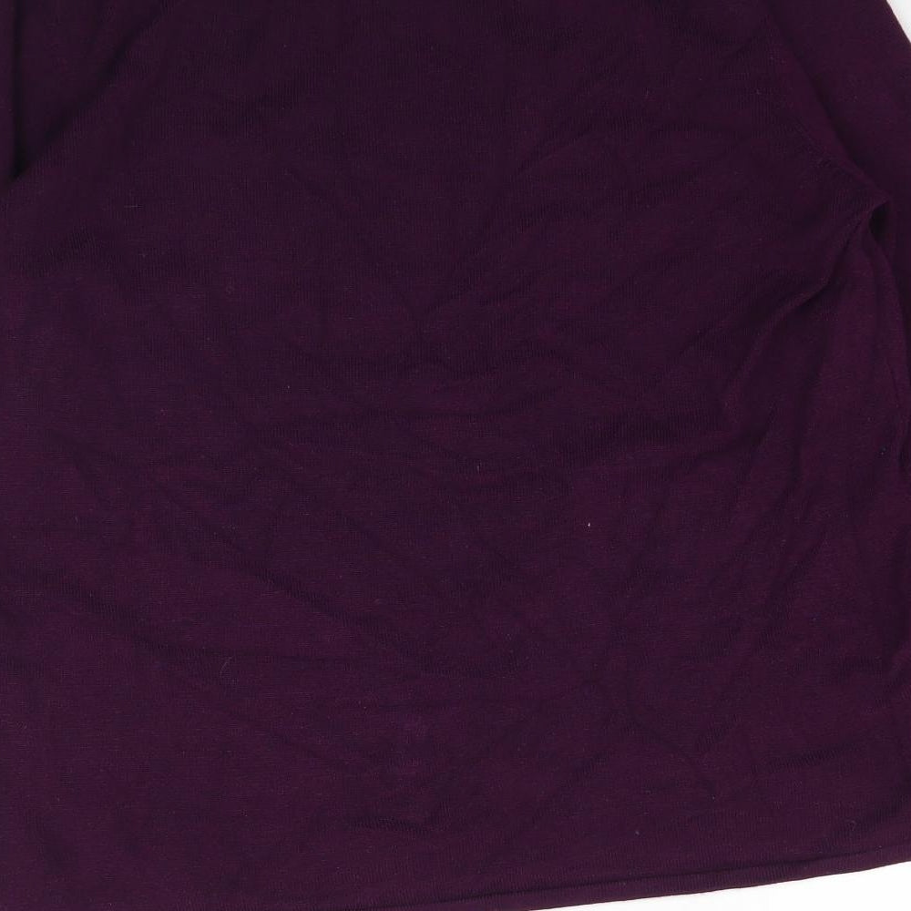 Bm Collection Womens Purple Knit Pullover Jumper Size S