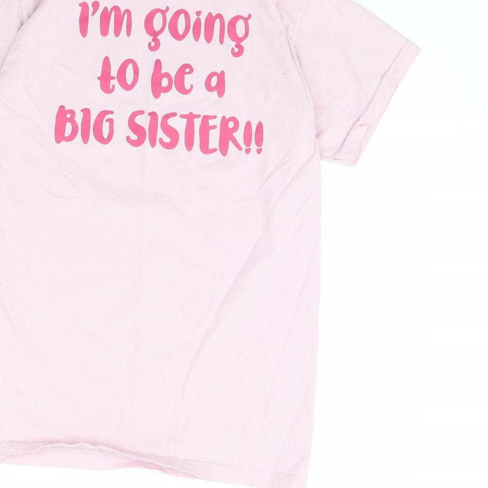 Fruit of the Loom Girls Pink Basic T-Shirt Size 12 Years - Going to be a big sister