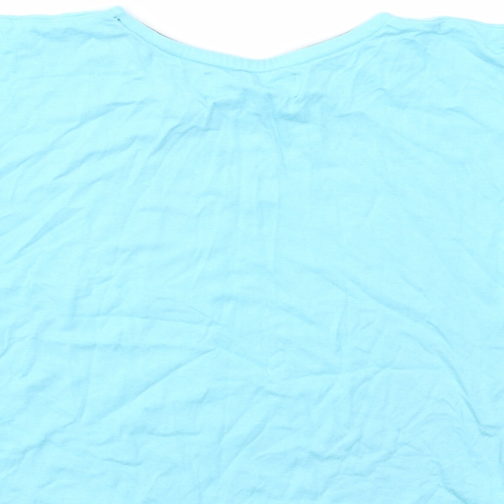 PINAPLE Girls Blue Geometric Basic T-Shirt Size 7-8 Years