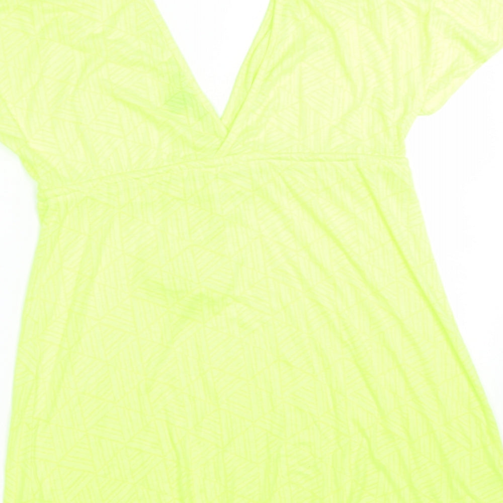 Primark Womens Green Geometric T-Shirt Dress Size XS