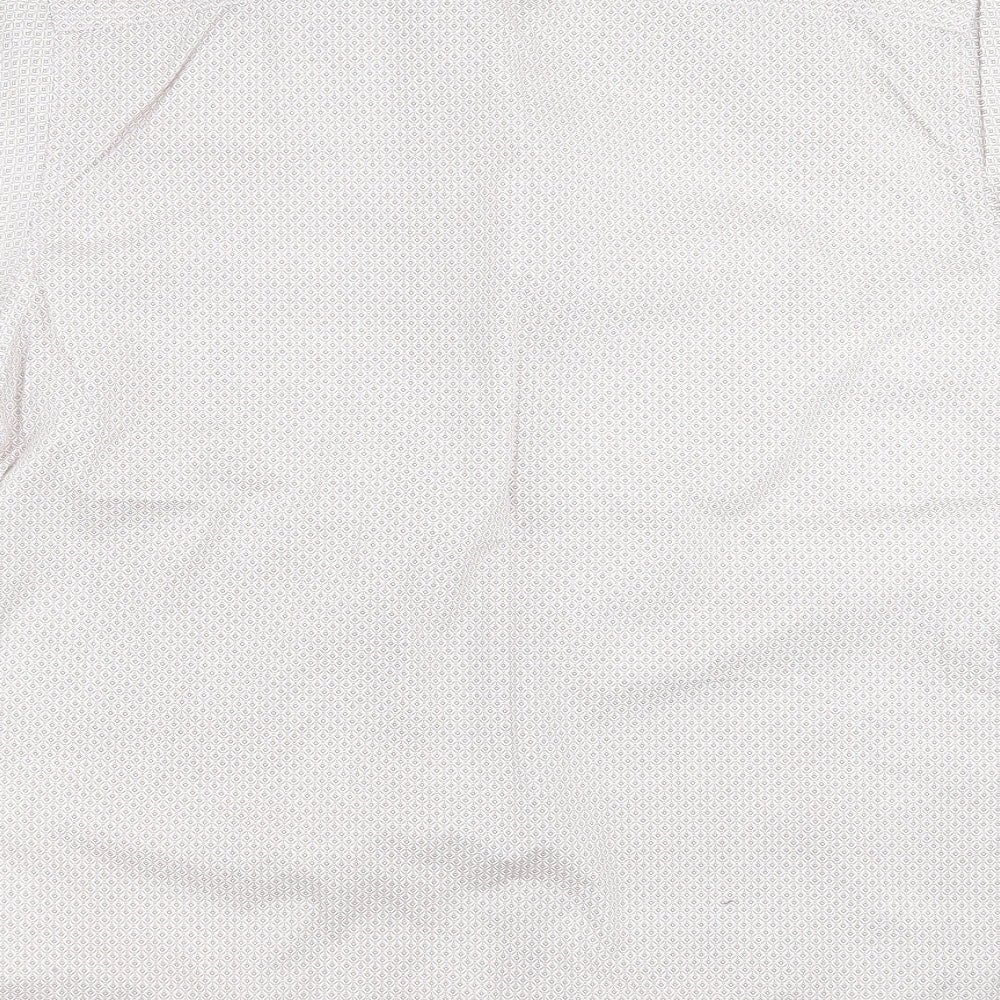 Easy Mens Brown Geometric Button-Up Size L
