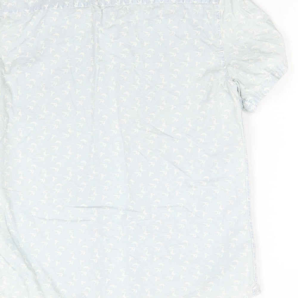 French Connection Mens Blue Button-Up Size L - Swallows