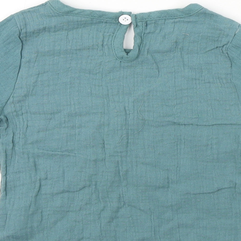Preworn Boys Green Basic T-Shirt Size 9-12 Months