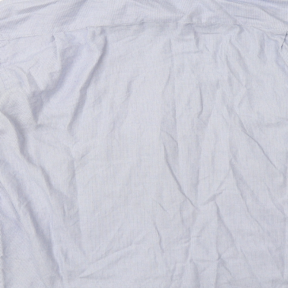 Slaters Mens Blue Geometric Dress Shirt Size 16