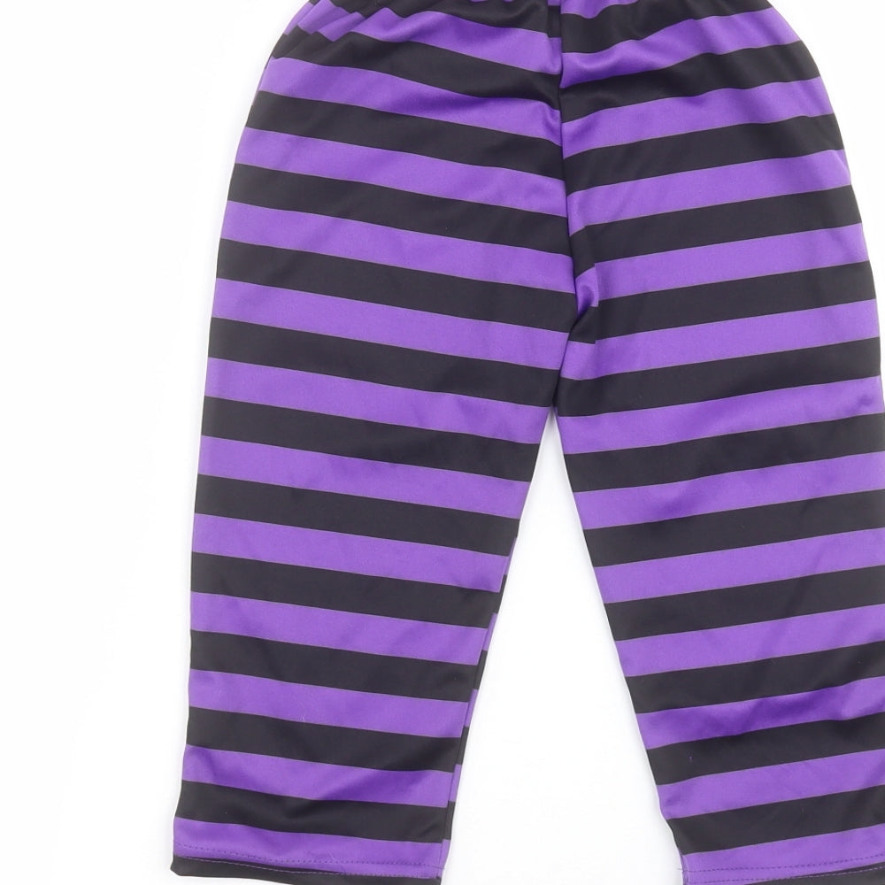 F&F Girls Purple Striped Sweatpants Trousers Size 2-3 Years