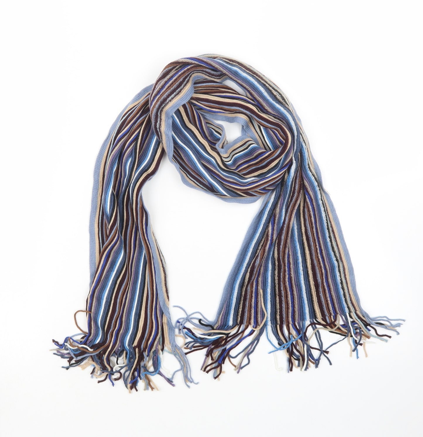 Marks and Spencer Mens Blue Knit Scarf One Size