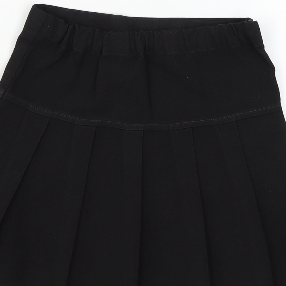 Marks and Spencer Girls Black Flare Skirt Size 6 Years