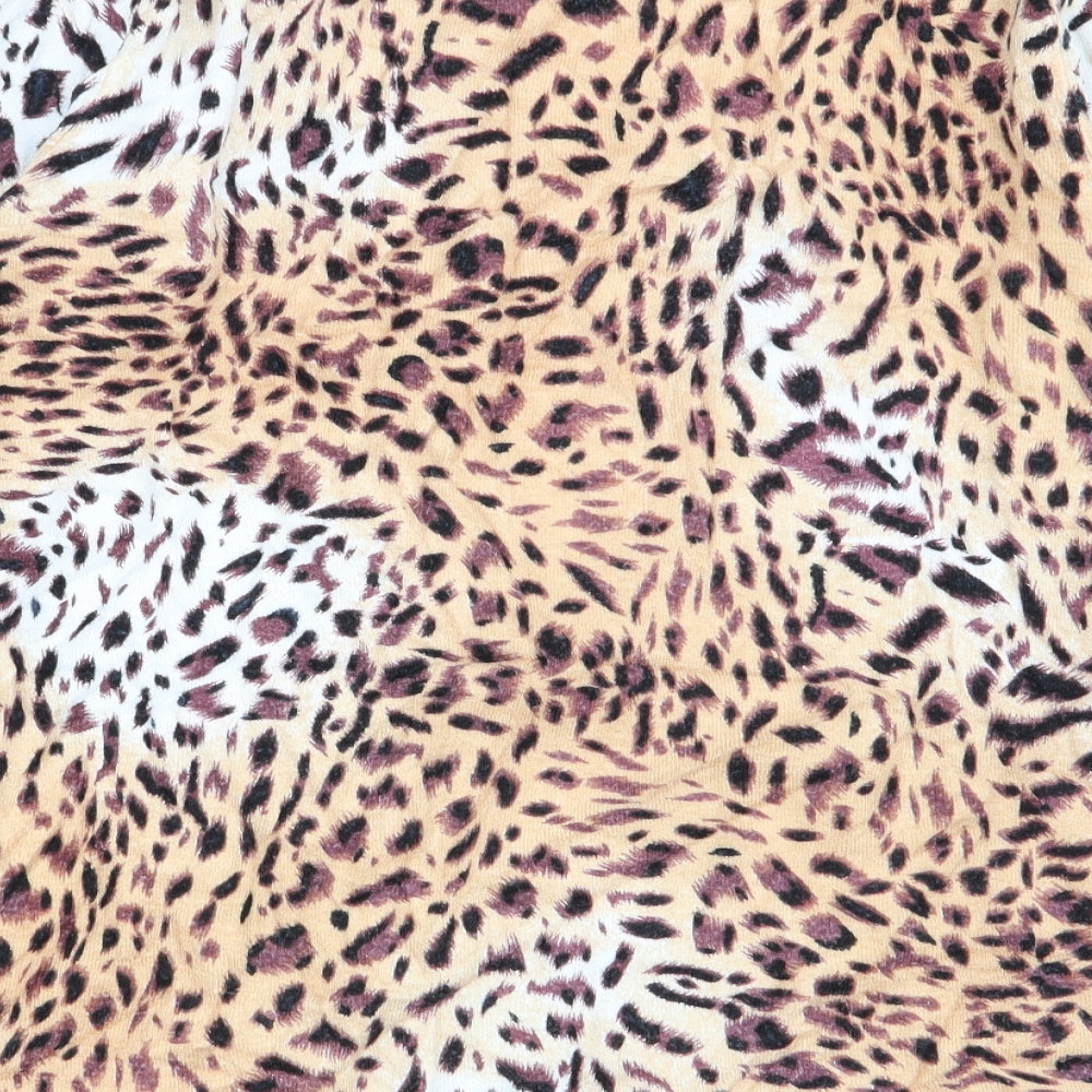 luc 8 fashion Womens Multicoloured Animal Print Basic T-Shirt Size 12
