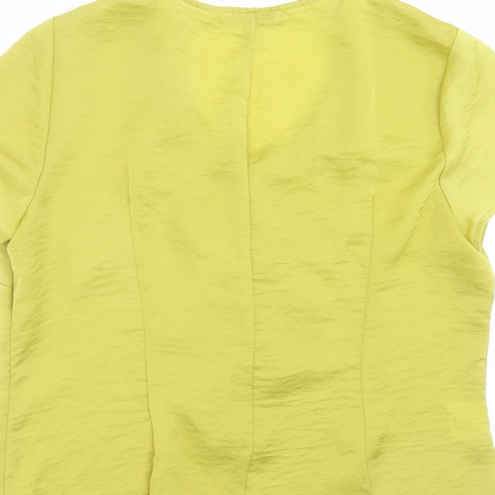 Stitches Womens Green Basic Blouse Size 10