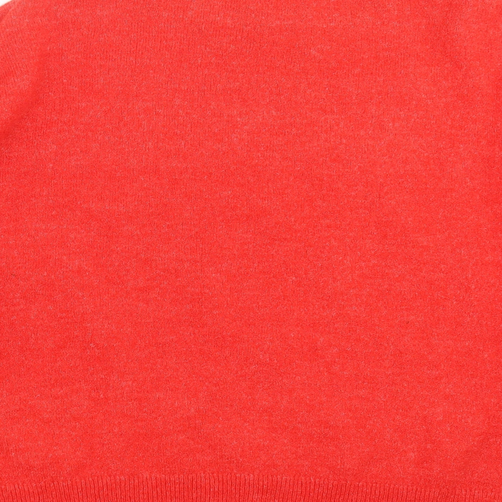 H&M Womens Red Knit Pullover Jumper Size L - beaded