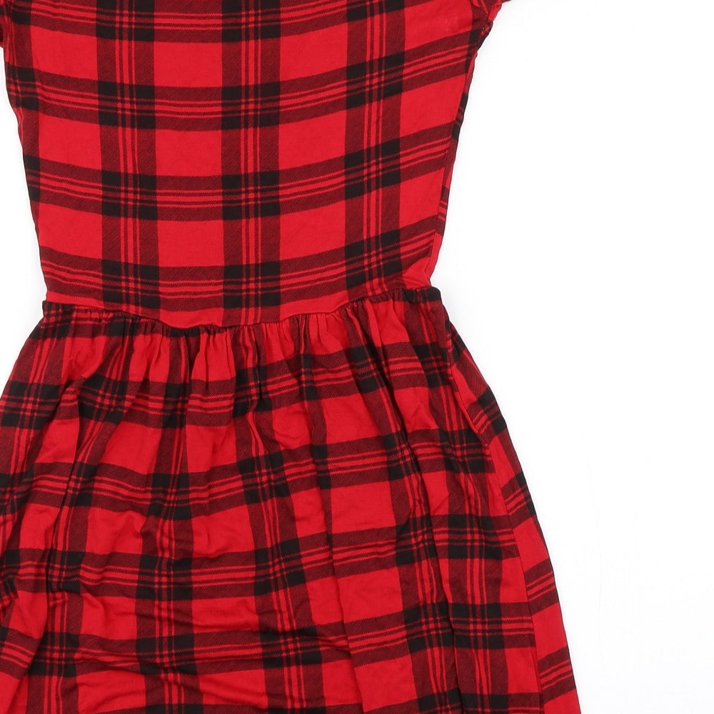 Sophia Mirza Womens Red Check Mini Size M
