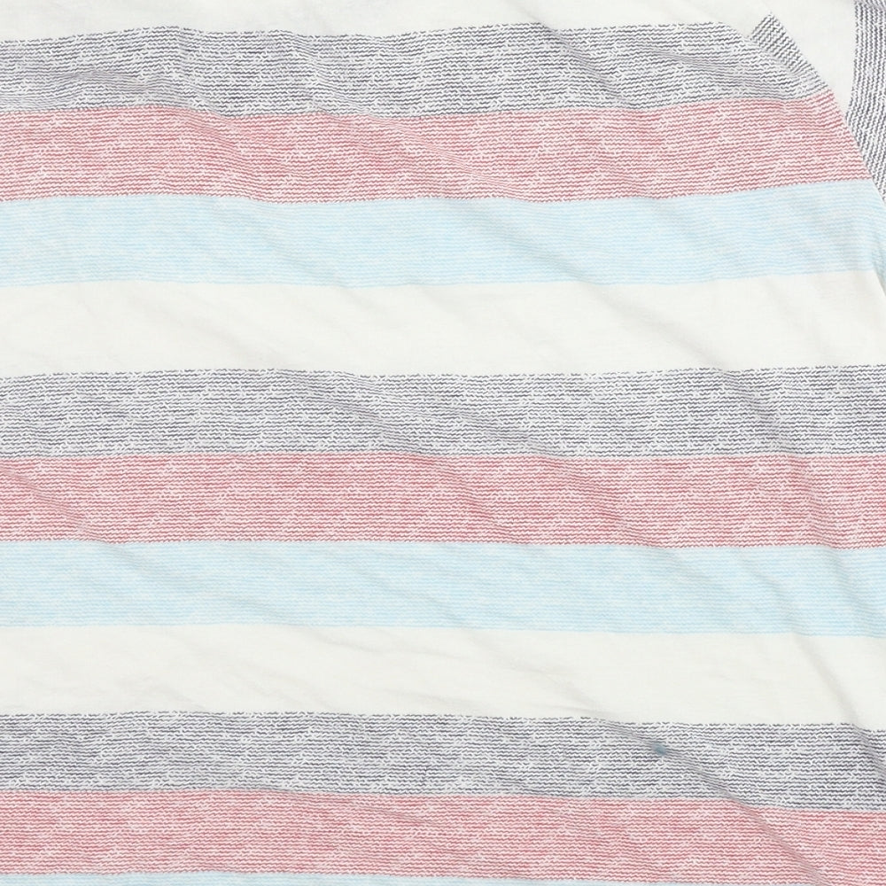 Lee Cooper Girls White Striped Basic T-Shirt Size 13 Years