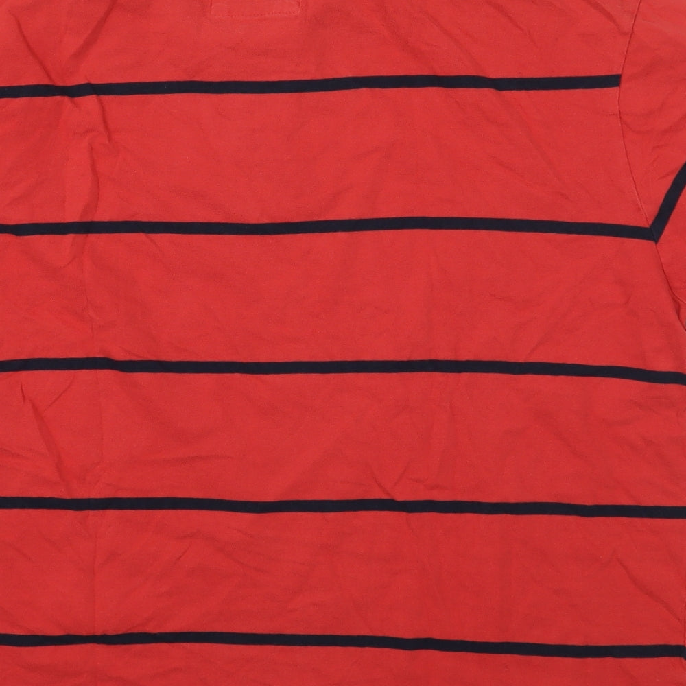 BHS Mens Red Striped Polo Size XL