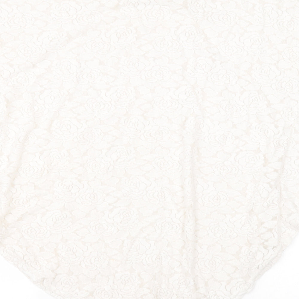 Pussycat Womens White Basic T-Shirt Size 14