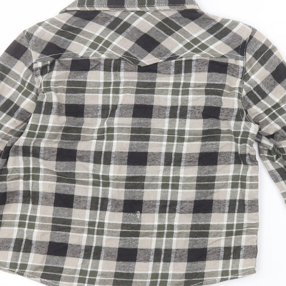 TU Boys Green Basic Button-Up Size 5 Years