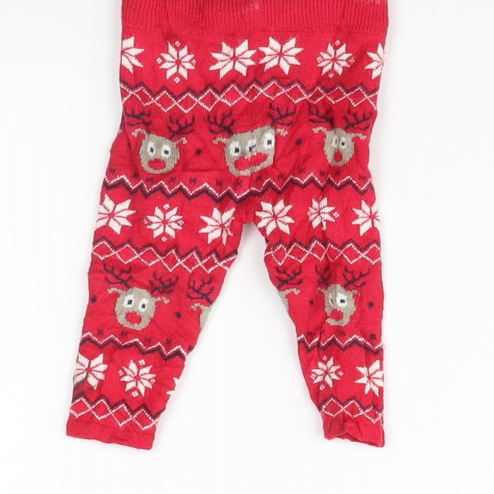 Early days Baby Red Striped Jogger Trousers Size 3-6 Months - Christmas