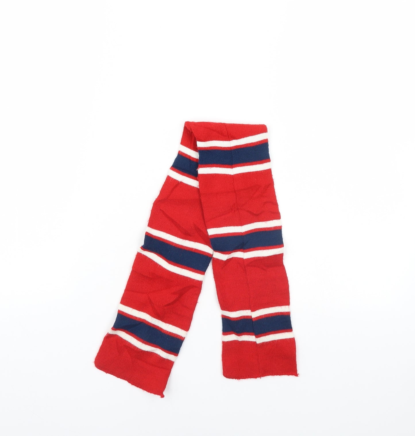 Preworn Boys Red Striped Scarf One Size