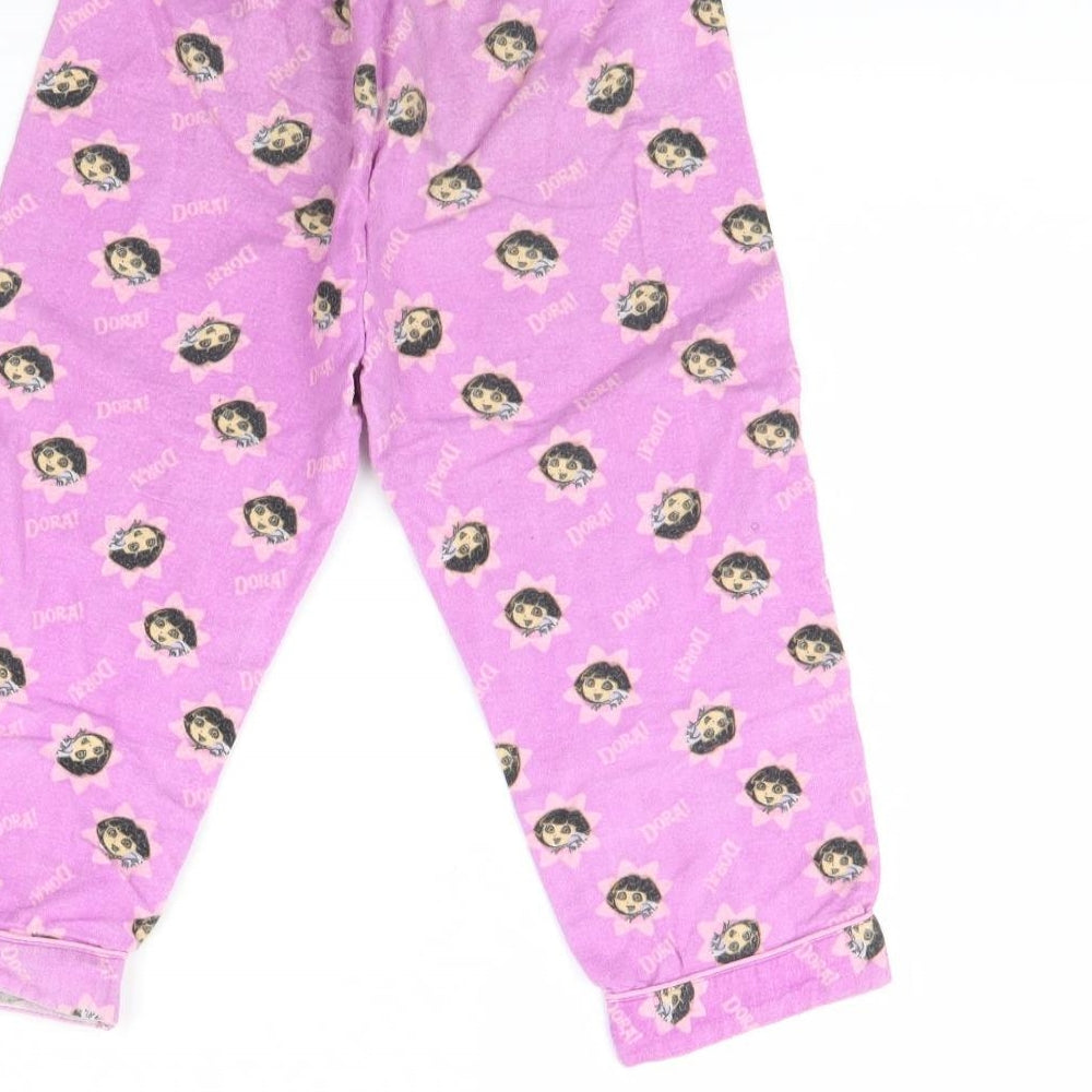 Nickelodeon Girls Purple Spotted Fleece Cami Pyjama Pants Size 2 Years - Dora The Explorer