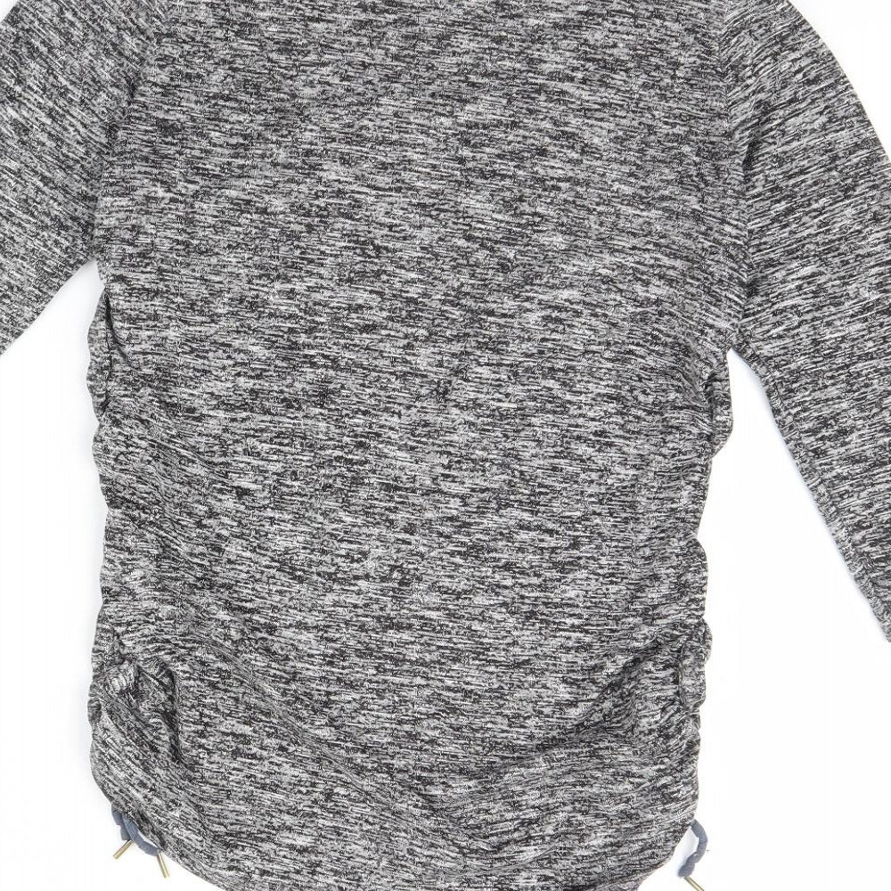 H&M Womens Grey Herringbone Basic Blouse Size M