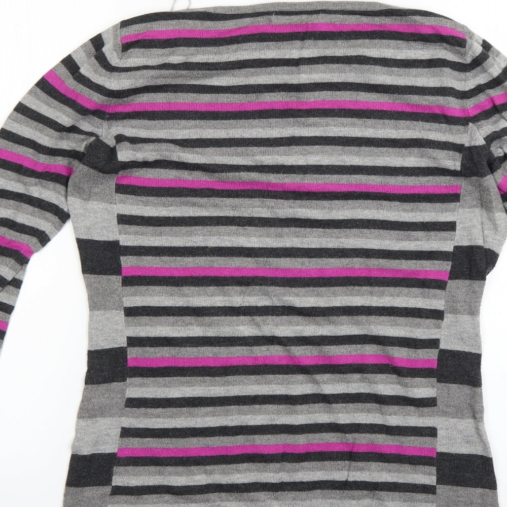 Marks and Spencer Womens Multicoloured Striped Pullover Jumper Size 8