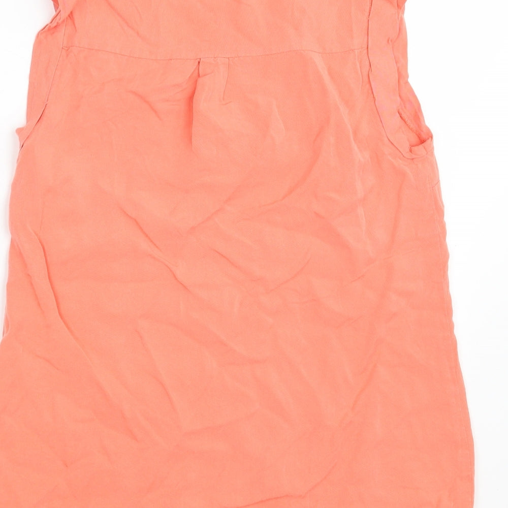 Oasis Womens Orange Floral Basic Blouse Size 8