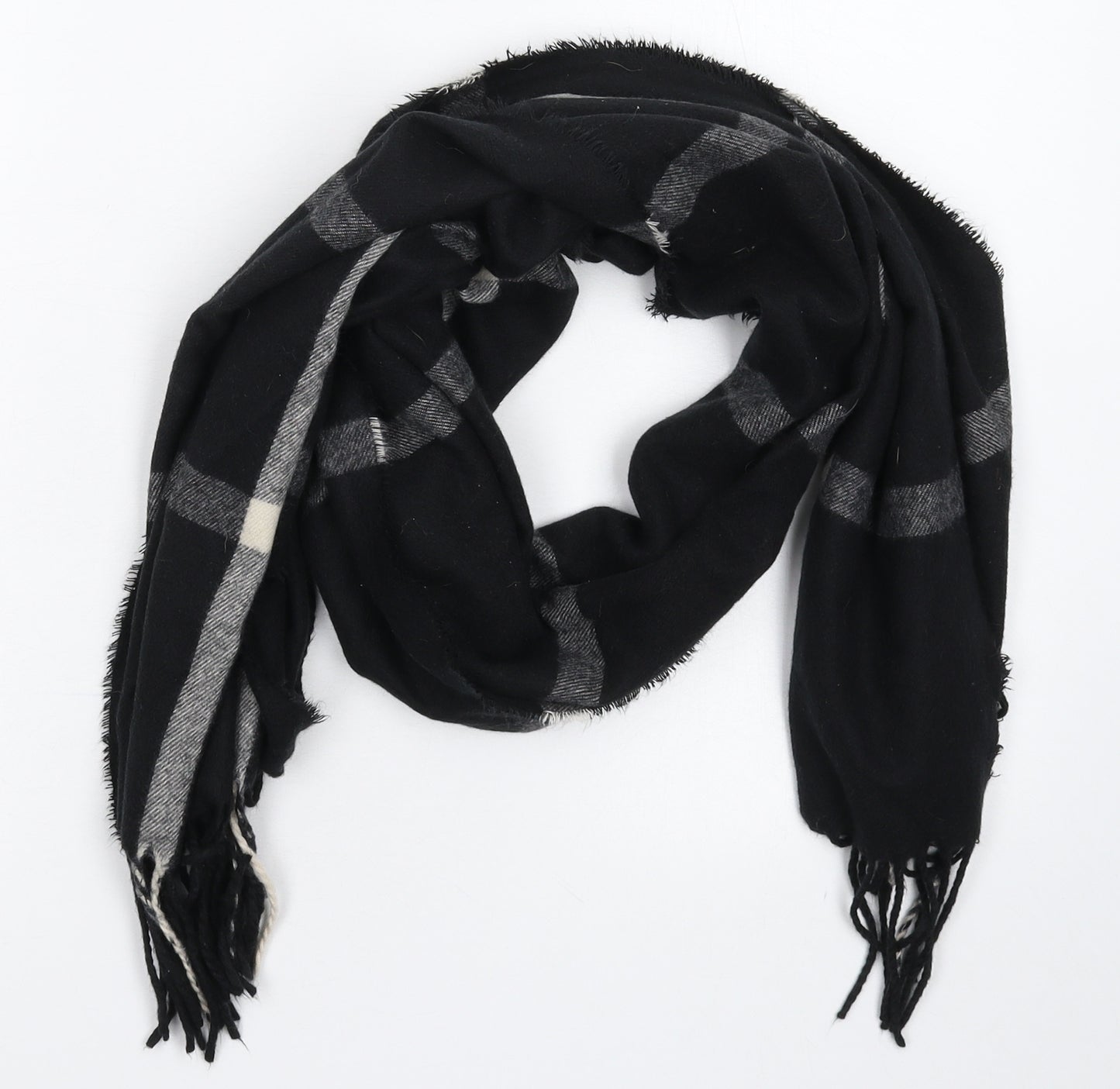 Preworn Unisex Multicoloured Check Knit Scarf