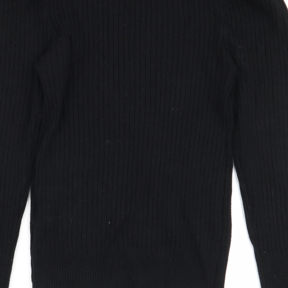 in vogue Womens Black Basic T-Shirt Size S